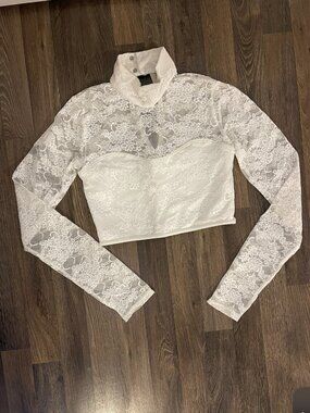 White Lace Crop Top